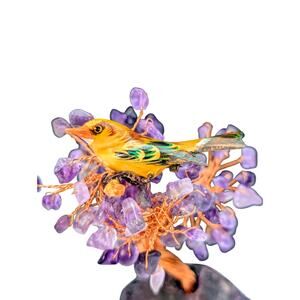 Takahashi Vintage 1950-60s Art and Woodcraft Handmade Goldfinch Pin.
